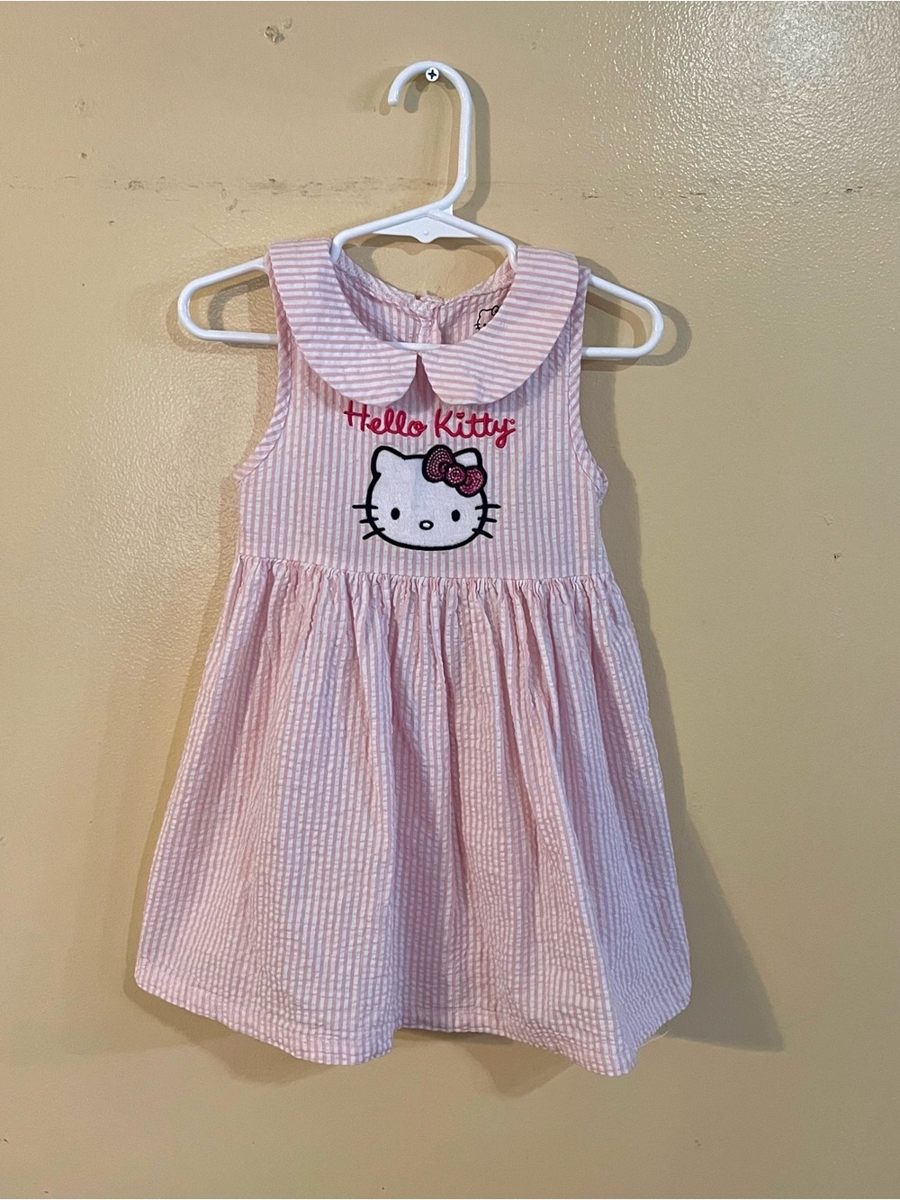 Hello Kitty Pink Striped Peter Pan Collar Dress